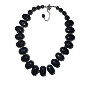 Vintage Southwestern Authentic Black Onyx w/Sterling Spacer Beads & Toggle Clasp